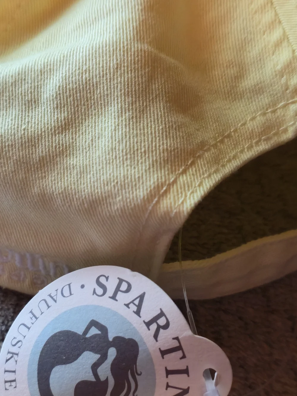 Spartina 449 Pale Yellow Ball Cap with White Sailboat Embroidery